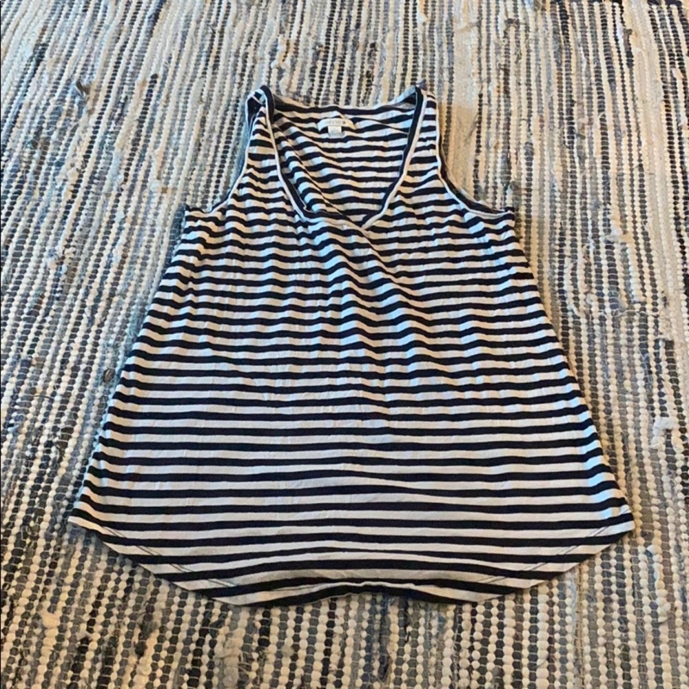 Aerie size large navy and white striped tank.